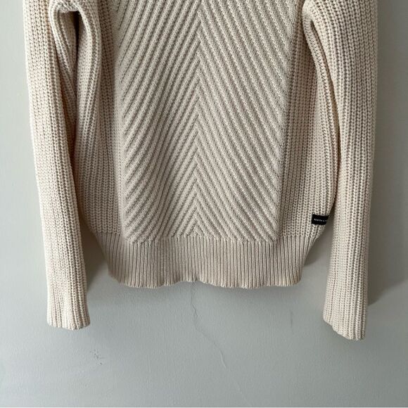 Scotch & Soda Sweater Chunky V-Neck Knit Pullover Cream Size Large Coastal - Picture 4 of 9